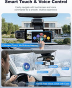 4K STARVIS 2 Dash Cam Front Rear, 5.8GHz WiFi 20MB/s Download, Free 64GB Card, 4 Channel 360° Dash Camera, 3" Touch Screen, AI Driver Monitor System, WDR Night Vision,HDR GPS,24H Parking Mode(N300Pro)