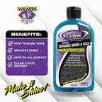 Wizards Hybrid Ceramic Car Wash and Wax Wash Si02 Infused Shampoo - Cleans, Coats & Protects Car Wash Liquid for Mechanics & Car Enthusiasts