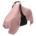Comfy Cubs Baby Car Seat Cover - Soft, Breathable Bamboo Rayon and Muslin Cotton Blend - Lightweight Canopy for Sun, Bug, and Comfort Protection - Large Size Infant Seat Cover in Mauve Design