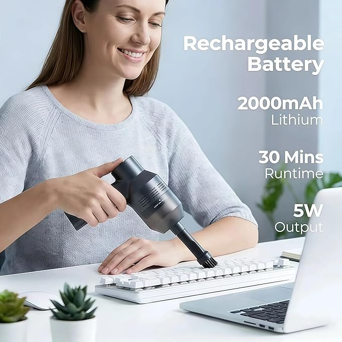 NEW Cordless Mini Vacuum Cleaner,Portable Computer Vacuum for Car Laptop Sewing Machine Keyboard Vac USB Desk Crumbs Hairs Dust Cleaners