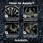 Nasiol DetailerShine Tire Gel, Long Lasting Shiny Tire Dressing, Deeper&Richer Black, Ultimate UV Protection, Easy Application, Non-Greasy Formula 16.9 fl oz