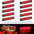 10Pcs LED Rock Lights Underglow Wheel Fender, Multi-Color Wheel Well Lights Waterproof Under Glow Kit for Car Truck SUV Golf Cart Wrangler ATV UTV Offroad - Fender Lighting (Red)