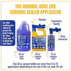 Professional Ceramic Sealer – Ultimate Protection & Just Waxed Deep Shine – Spray-On Hydrophobic Ceramic Coating for Cars, Boats, & RVs – 32 oz Hose-End Sprayer