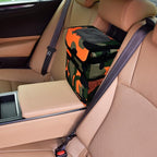 SIBOFUEGO Cute Car Trash Can with Lid – Multipurpose Collapsible Trash Bin for Car, Leak-Proof Organizer, Waterproof Garbage Can with Storage Pockets & Adjustable Straps, 2 Gallons (Camo Orange)