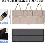Car Trunk Organizer and Storage, Large Capacity Backseat Hanging Storage Accessories, Backseat Car Organizer for SUV/MPV/Truck (Khaki)
