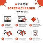 WHOOSH! Screen Shine Go - 1 fl oz Refillable Screen Cleaner Kit with Microfiber Cloth for MacBook, Phone, iPad & Eyeglasses - Powerful Streak-Free Cleaning - Pocket-Sized, TSA-Approved for Travel