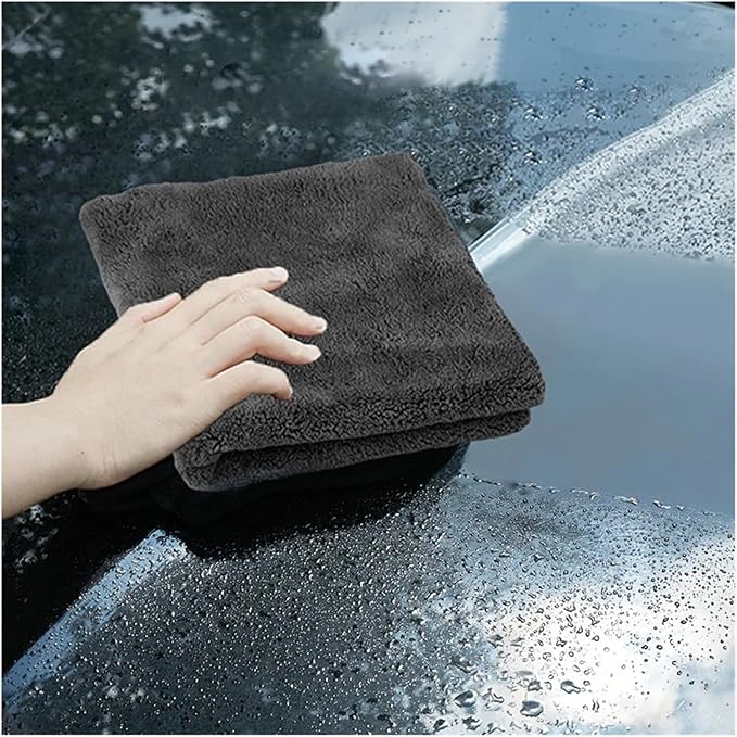 40X40cm Microfiber Towel for Car Washing and Detailing, Thickened Drying and Cleaning Cloth(Orange 3pcs)