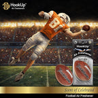Football Car Air Freshener by HookUp - 2 Pack - Black Gold Scent (Extra Strong) | Unique Football Gift for Players, Coach, Fans | Hanging Car Accessory with Long Lasting Fresheners Smell
