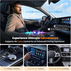 2026 Upgraded 3-in-1 Wireless CarPlay & Android Auto Adapter, Convert Wired to Wireless with USB-A/USB-C Cables, AI Box CarPlay Supports Netflix/YouTube/TF Playback for iPhone