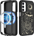 for Samsung Galaxy A15 5G Phone Case - Compatible with MagSafe Women Girls Cute Magnetic Protective Cover Girly Sun Moon Aesthetic Design Heavy Duty Shockproof for Samsung A15 5G Case 6.5"