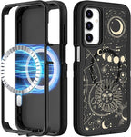 for Samsung Galaxy A15 5G Phone Case - Compatible with MagSafe Women Girls Cute Magnetic Protective Cover Girly Sun Moon Aesthetic Design Heavy Duty Shockproof for Samsung A15 5G Case 6.5"