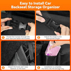 Trunk Organizer for SUV, 35.5" x 18.2" Large Capacity Car Organizers and Storage, Backseat Hanging Storage Bag with 10 Pockets, Adjustable & Waterproof Car Interior Accessories for SUV Truck MPV