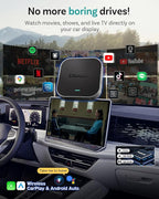 Ottocast E2 OttoAibox 2026 Car Streaming Box, Android 13 Smart AI Box with Netflix/YouTube, Wireless CarPlay Adapter, Car Video Player with Split-Screen