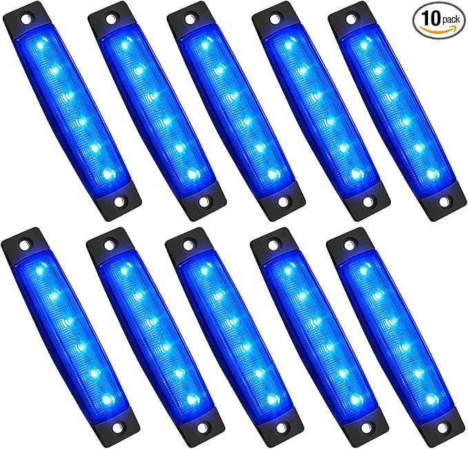 PSEQT 10 Pcs LED Rock Strip Lights Car Exterior Underglow Wheel Fender Well Lighting Kits Waterproof for Golf Cart Wrangler Offroad Truck RV UTV ATV Snowmobile (Blue)