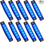 PSEQT 10 Pcs LED Rock Strip Lights Car Exterior Underglow Wheel Fender Well Lighting Kits Waterproof for Golf Cart Wrangler Offroad Truck RV UTV ATV Snowmobile (Blue)