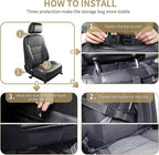 LUCMO Car Backseat Organizer with Tablet Holder,6 Storage Pockets Car Storage Organizer with Foldable Food Tray,Protectors Kick Mats Travel Accessories-Black