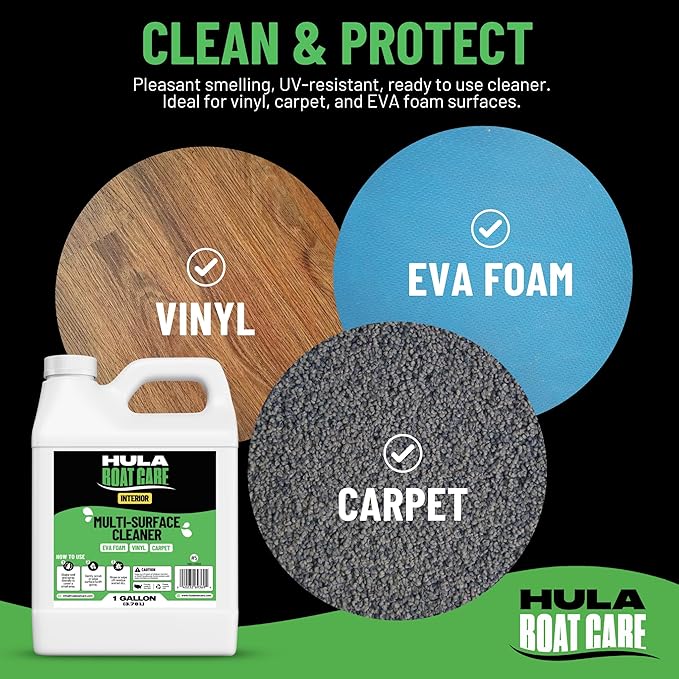 Hula 3-in-1 Boat Vinyl Cleaner, Conditioner and UV Protectant, 1 Gallon — Marine Vinyl Protectant, Boat Seat Conditioner, Made in USA