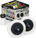 3 Pack Drill Brush Power Scrubber Cleaning Brush - Soft White Drill Brush Set - Car Detailing Kit - Cleaning Drill Brush Set for crevices and Hard to get to Areas - Power Scrubbing Brush for Drill