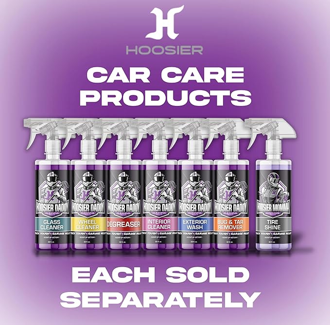 Hoosier Daddy 16oz Car Bug & Tar Remover - Fast-Acting Formula Dissolves Tough Bugs, Tar, & Sap - Easy Spray-On, Wipe-Off Solution for a Spotless Polished Finish + Air Freshener (10-Pack)