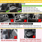 PIMCAR Full Size Console Armrest Organizer Compatible with 2019-2022 Chevy Silverado/GMC Sierra 1500 & 2020-2023 Silverado/Sierra 2500 HD/3500 HD-Full Console w/Bucket Seats ONLY Red Trim