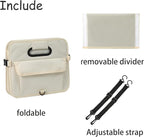 AOKJOY Car Trunk Organizer Car Storage Organizer Collapsible Multi Compartment Car Organizer Adjustable Straps for SUV(Beige)