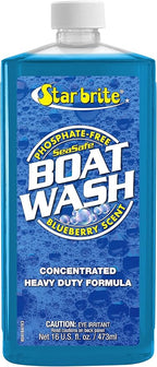 STAR BRITE Concentrated Boat Wash - Heavy-Duty, Non-Streak Formula for Sparkling Hulls, Decks, Chrome and Fittings - Fresh Blueberry Scent
