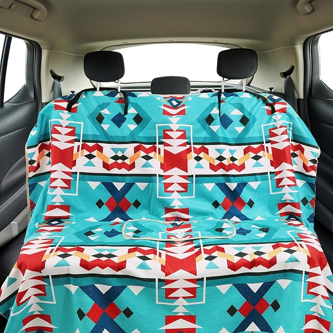 Lonfliness Car Seat Cover Towel Non Slip Back Seat Car Seat Towel Athletic Running Towel Washable Seat Cover for Gym Workout Sweat Outdoor Sport Beach Hiking Yoga (Navajo Tribal)