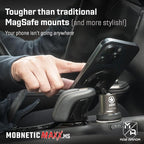 Mob Armor MobNetic Maxx MS - Customized MagSafe Compatible Magnetic Phone Holder for Car, Personalized Phone Mount Made w/Heavy Duty Aluminum Metal, Works w/iPhones & Androids - Gun Metal