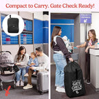 J.L. Childress Gate Check Travel Bag for Car Seats - Car Seat Travel Bag for Airplane, Fits All Baby & Infant Carriers, Airport Accessories for Gate Check, Flying Essentials, AirTag Compatible - Black