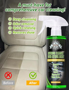 Kingvo Car Interior Cleaner Spray, Multipurpose Leather Seat Cleaner Upholstery Car Cleaning Kit with Citrus Flavor Auto Dashboard Vinyl Detailing Supplies Kit,10 OZ