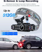 4K STARVIS 2 Dash Cam Front Rear, 5.8GHz WiFi 20MB/s Download, Free 64GB Card, 4 Channel 360° Dash Camera, 3" Touch Screen, AI Driver Monitor System, WDR Night Vision,HDR GPS,24H Parking Mode(N300Pro)