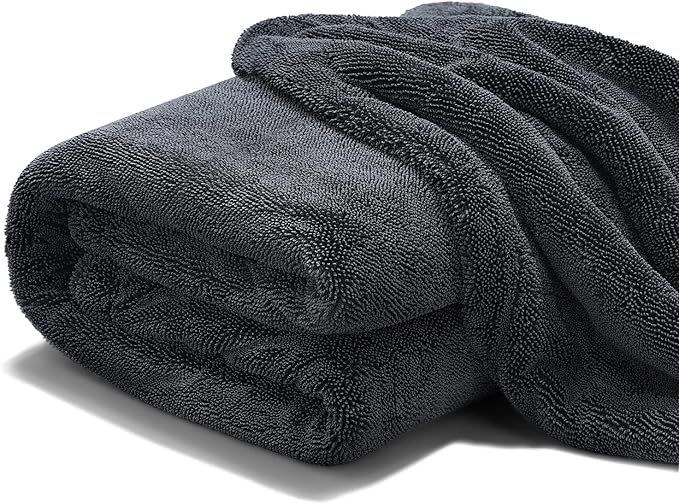 REEVAA Superior Microfiber Car Drying Towel [3s Drying, Pro-Grade Care] Car Cleaning Cloth Accessories for Sedan, SUV, Truck, 1300GSM, 2-Pack (36"×24"+16"×16"), Gray