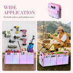 titiyiof Trunk Organizer For Suv&Sedan,Car Organizers & Storage, Waterproof Collapsible & Adjustable Straps,70L Sturdy Car Organization for Car Accessories,Tools,Sundries,2-3Compartment(Colorful Pink)