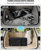 Marscamd Golf Organizer for Car Trunk with Cooler, Anti-Sag Design, Ventilated Shoe Compartment, 2-Layer Storage Bag for Golf Accessories, Fits SUVs & Sedans - Black