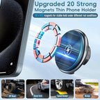 Car Vent Wireless Charger Magnetic Phone Mount Compatible with 2021-2026 Ford F-150, 2023-2026 Super Duty F250/F350/F450, Metal Phone Holder Cradles Bracket Stand for All Smartphones (No Socket Arm)