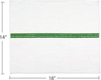 Nouvelle Legende Ribbed Microfiber Bar Mop Towels, Super Absorbent, Cleaning & Drying Cloths, Lint-Free, Streak-Free for Kitchen, Home & Auto, 14x18 Inch, 12-Pack, Green Stripe
