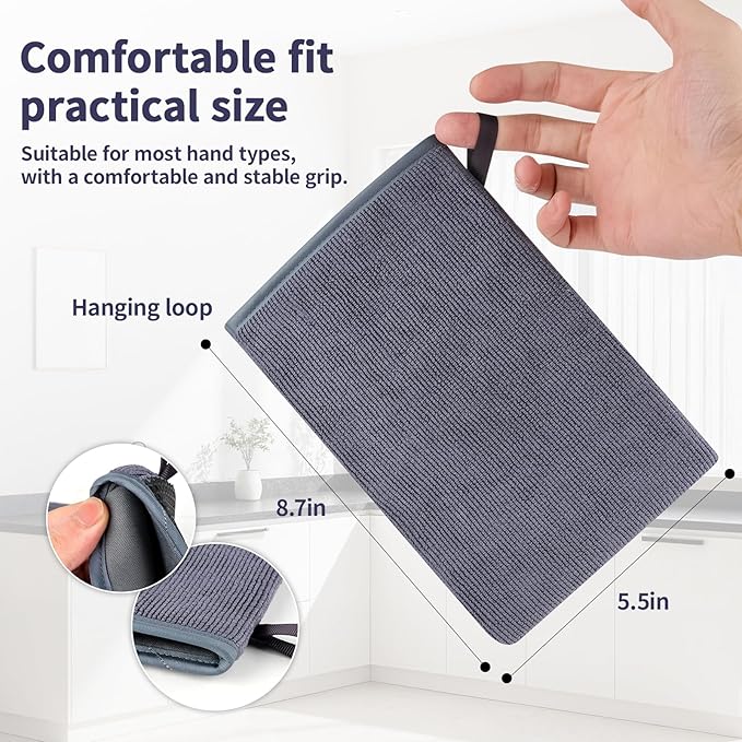2 Pcs Fine Grade Clay Mitt for Car Detailing, Synthetic Clay Towel Glove for Paint Decontamination, Removes Dirt, Grime & Iron Contaminants from Paint, Glass & Wheels