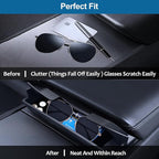 Tesla Model Y 2020-2024 Model 3 2017-2023 Sunglass Holder 2023 Center Console Armrest Key Card Phone Holder Glasses Case Tray Storage Box Waterproof Durable Tesla Interior Accessories