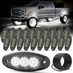 20 Pods White Rock Lights, 36 LEDs 6500K Ultra Bright IP68 Waterproof Underbody Lights for Car Truck Pickup Boat RV RZR ATV with 32.8ft Extension Wire
