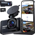 PGYIOO！Dash Cam, 4K Dash Cam Front and 2.5K Rear, Dash Camera for Cars with APP, 3" IPS Display Car Camera, 175°+160°Wide Angle, Night Vision, 24H Parking Mode, Loop Recording, 32GB Card