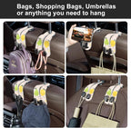 CoBak Purse Hook for Car - Universal Premium Stitched Leather and Aluminum-Magnesium Alloy Double Car Seat Back Storage Hook for Purses, Handbags, Bags (2 Pack),Fruit Play