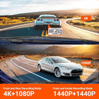 VANTRUE N4 3 Channel Dash Cam, 4K+1080P Dual Channel, 1440P+1440P+1080P Front Inside Rear Three Way Triple Car Dash Camera, IR Night Vision, Capacitor, 24 Hours Parking Mode (Renewed)