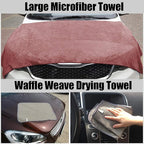 Car Cleaning Tools Kit, Car Wash Tools Kit for Detailing Interiors Premium Microfiber Cleaning Cloth - Car Wash Sponges - Tire Brush - Window Water Blade