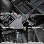 5PCS Center Console Organizer Tray for 2026 2025 2024 2023 Honda CRV Accessories, Armrest Storage Box and Drawer, Armrest Hidden Storage Box, Dashboard Organizer Tray and Cup Holder for Honda CR-V