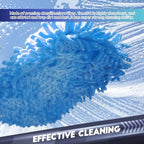 wuyaoyao 2PCS Car Wash Mitt, 10.14"×7.12" Chenille Microfiber Car Wash Mitts, Scratch-Free & Lint-Free, Absorbent Double Sided Clean Glove for Cars Cleaning, Auto Cleaning Supplies (Sky Blue)
