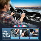 2026 Upgraded Wireless CarPlay Adapter for iPhone, Compact Mini Metal Shell Design Small Size, (New Update) Plug and Play, Fast and Stable Connection CarPlay Adapter for Apple iOS ＆Android (Navy Blue)