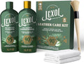 Lexol Advanced Naturals Leather Care Kit with All Leather Cleaner, Conditioner, 2 Cotton Cloths and Natural Bristle Brush, Great for Car Interiors, Furniture, Bags, Boots, Baseball Gloves, 5 Piece Kit