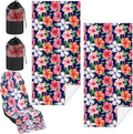 Hahafelt 1 Pack Car Seat Towel Covers with Storage Bag, 63 x 32 Inch Universal Non Slip Waterproof Sweat Protector for Car Truck, Gym Swimming Running, Machine Washable (Summer Flower Hibiscus)
