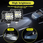 WINBANG 4 Inch LED pod Lights, 4INCH 60W Square Work Light Pods 12V 24V Lights Bar LED Fog/Driving/Off Road Light for Trucks Car ATV UTV SUV Golf Cart Tractor Pickup