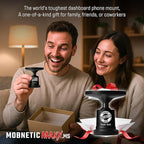 Mob Armor MobNetic Maxx MS - Customized MagSafe Compatible Magnetic Phone Holder for Car, Personalized Phone Mount Made w/Heavy Duty Aluminum Metal, Works w/iPhones & Androids - Black